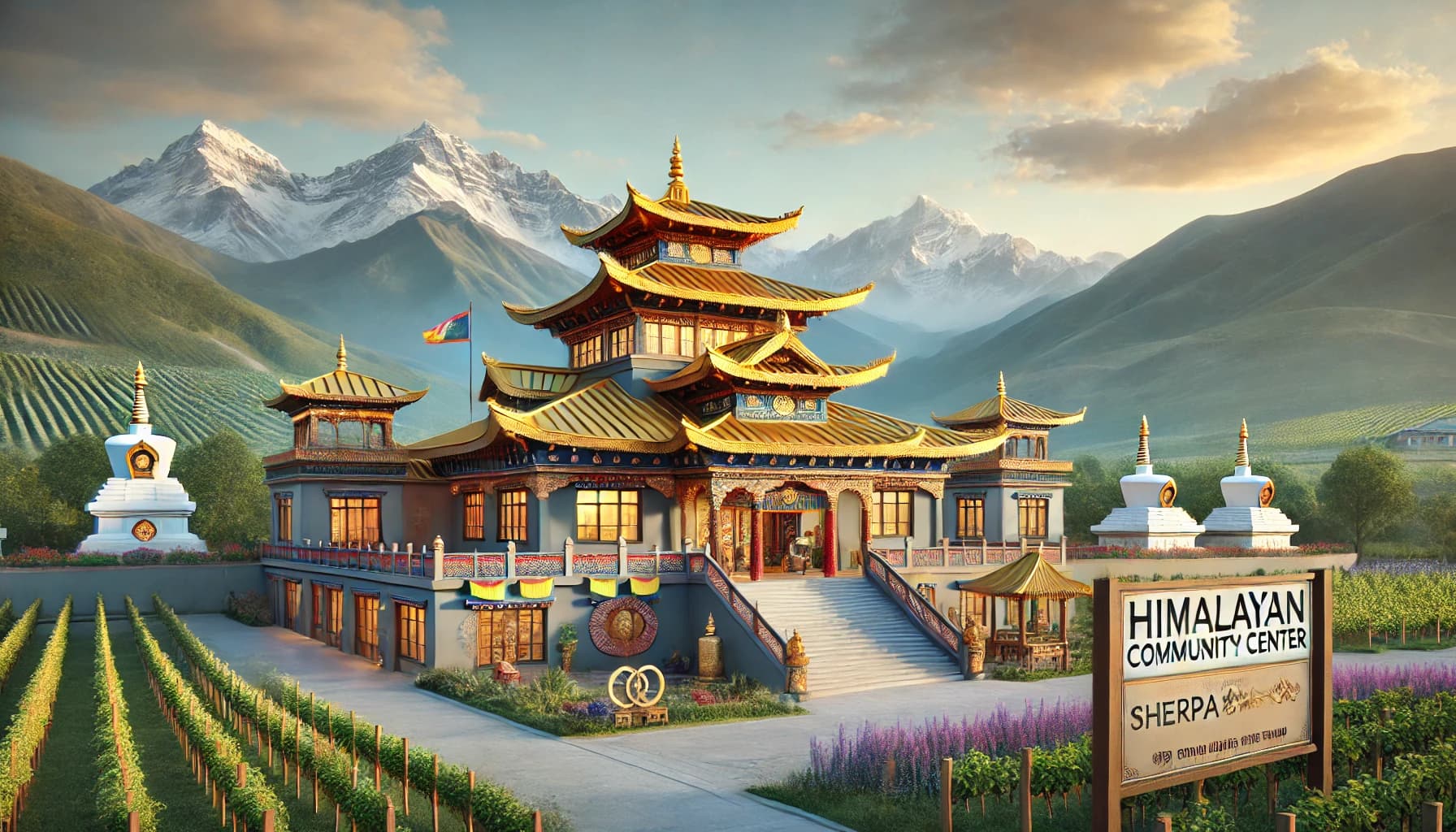 Imaginary Himalayan Community Hall - AI Generated